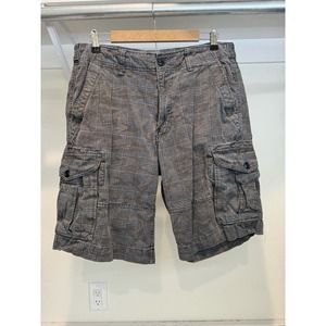 Lucky Brand‎ Cargo Shorts SIze 32 Brown/Blue Plaid